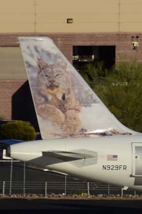 Frontier Airbus A319-111 N929FR Larry the Lynx, Phoenix Sky Harbor, March 10, 2015